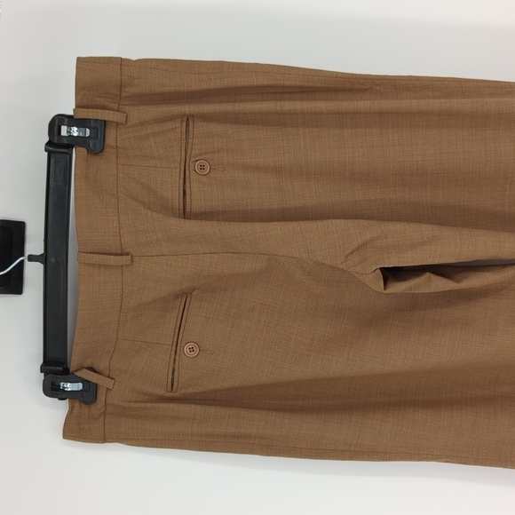 BCBGMaxazria Mid Rise Wide Leg Wool Pant Brown 8 Business casual academia office - Picture 4 of 11